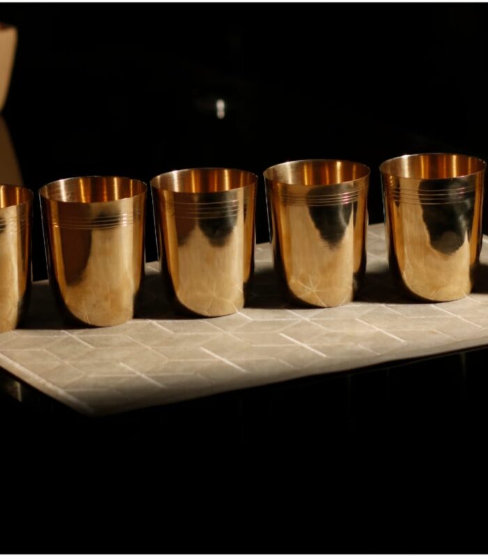 Set of Six Brass Glasses